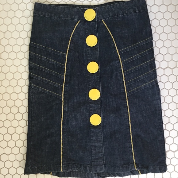Snap Front Denim Skirt - Picture 2 of 5